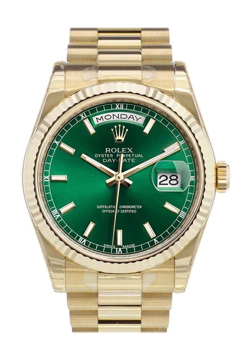 rolex date date green|rolex day date watch price.